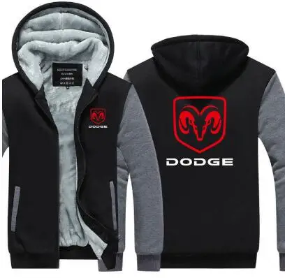Темно-серый Мужская толстовка на молнии, зимняя Толстовка Dodge, толстовка с длинными рукавами для мужчин, утолщенное пальто с капюшоном, одежда - Цвет: Темно-серый