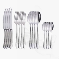 kitchen tableware stainless steel cutlery set fork spoon knife set 16 piece gold cutlery silverware dinnerware sets dropshipping