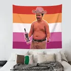 Забавный настенный гобелен из полиэстера, в стиле хиппи, Гибби, лесбийский флаг