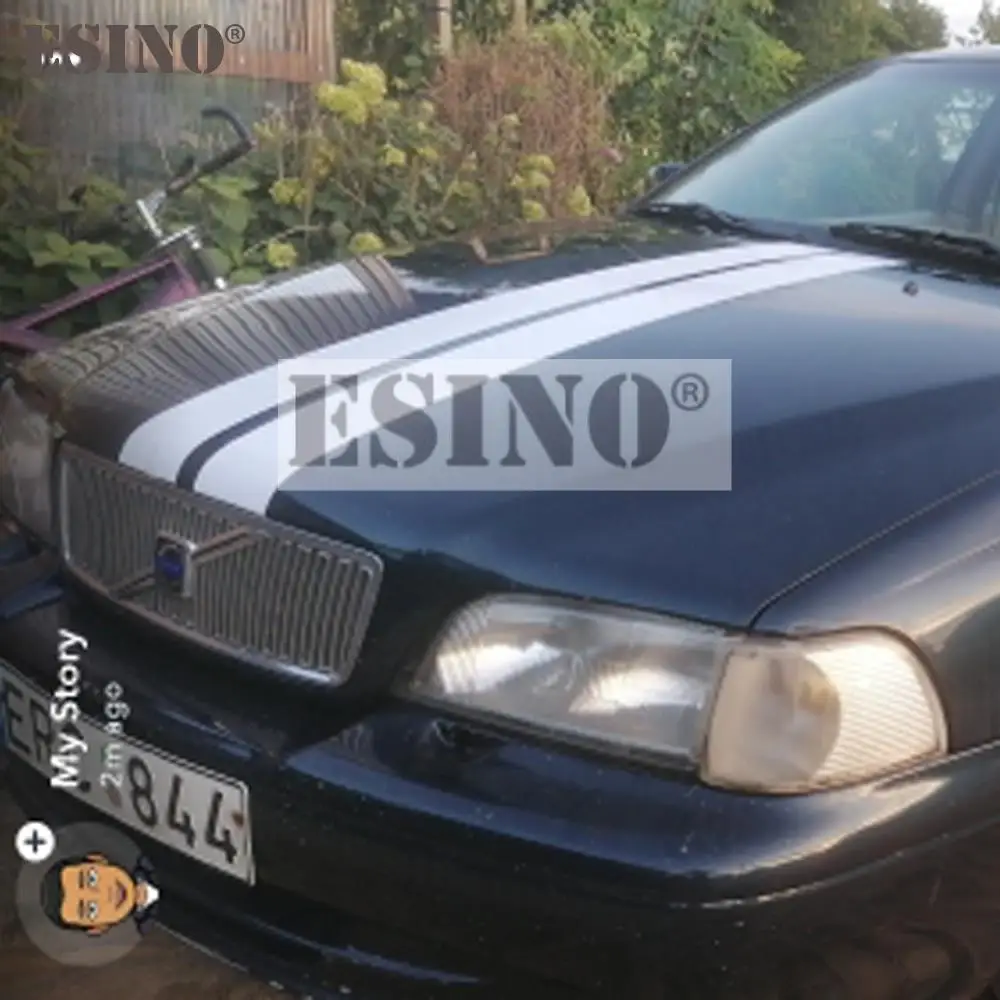 Одна пара Новинка стильные полосатые чехлы на капот автомобиля виниловые