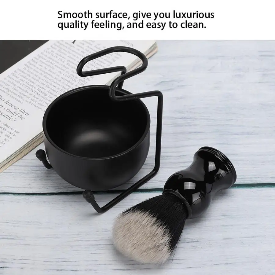 

Beard Shaving Tool set 3Pcs/Set Professional Shaving Soal Ment Stand Holder + Hair Brush + Soap Bowl Shaving Bowl