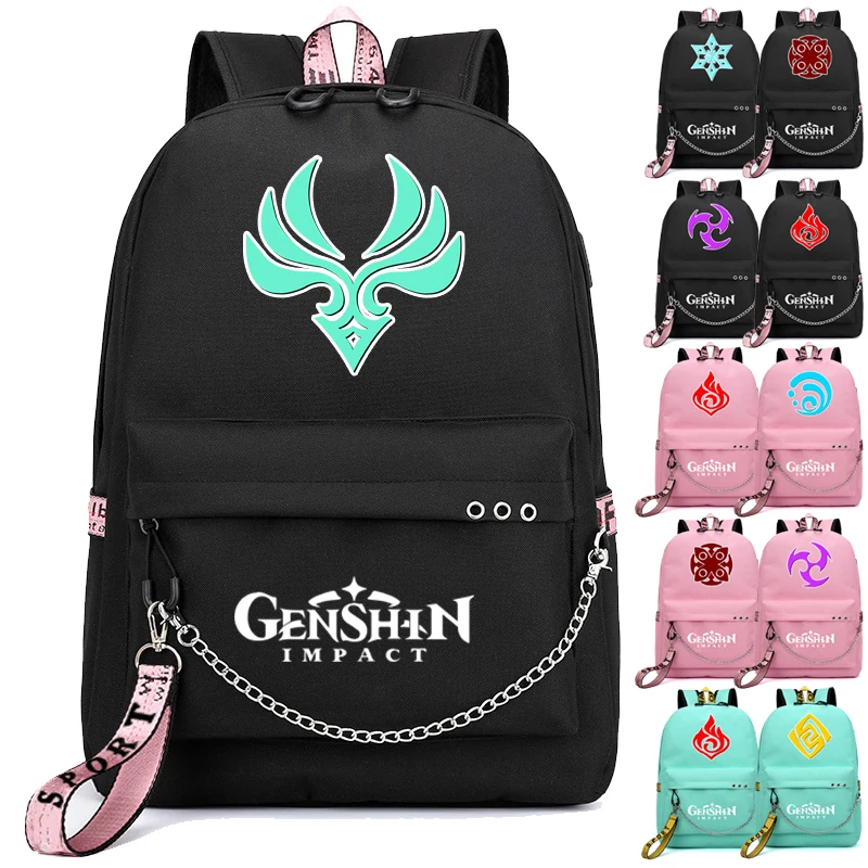 

Anime Genshin Impact Backpack Usb Port School Bag 3D Pattern Rucksack Student Teenagers School Book Travel Laptop Mochilas 2021