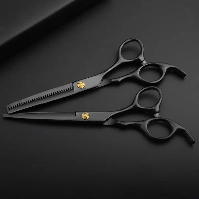 

1Set 6Inch Professional Hair Cutting Thinning Shears Comb Clips Cape Hairdressing Scissors Kit for Barber Salon Home Use