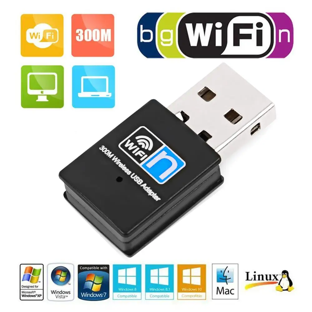 Wi Fi сетевой адаптер ZEXMTE 300 Мбит/с для ПК/настольного компьютера/ноутбука|Сетевые