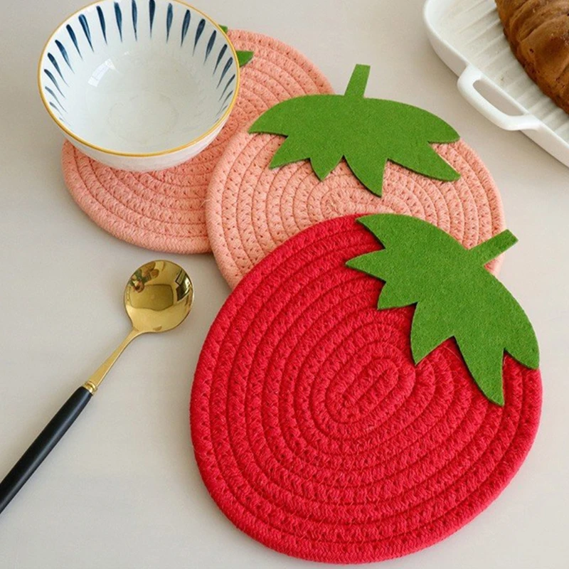 Мультяшная красная подстилка в виде пчелы фруктов подставка для питьевого чая