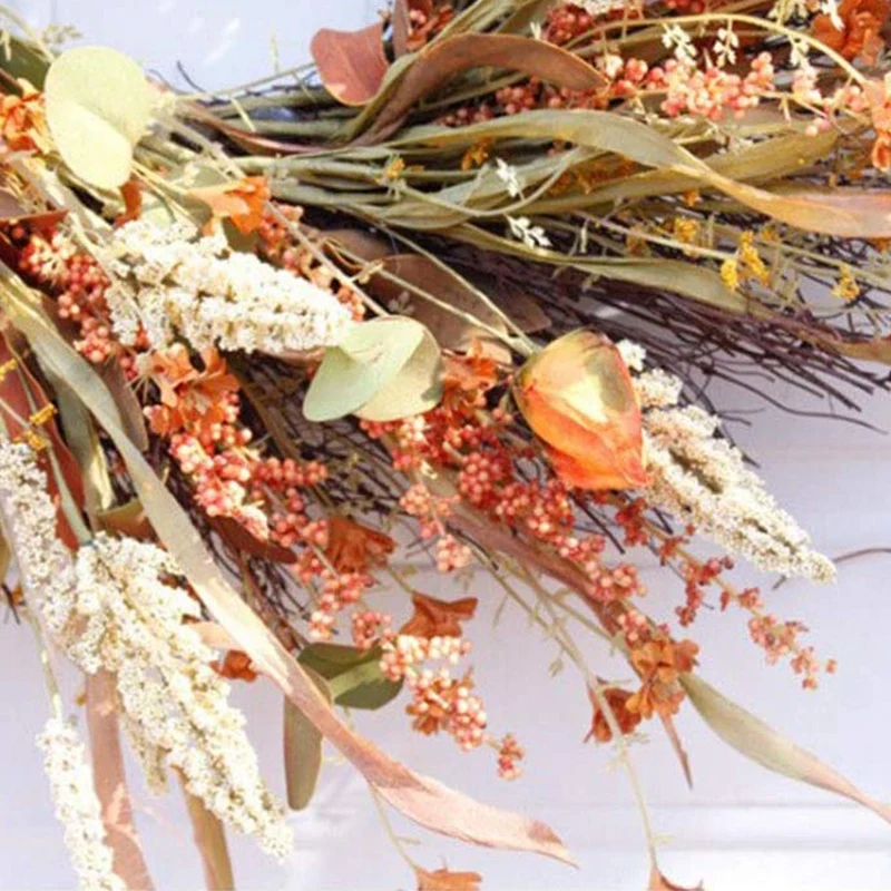

Fall Harvest Wreath Autumn Door Wreath for Front Door or Indoor Wall Thanksgiving & Fall Season DCor (24 Inches)