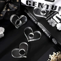 1pc multi function heart shaped love heart bookmark page marker acrylic bookmarker thumb book support book page holder gift