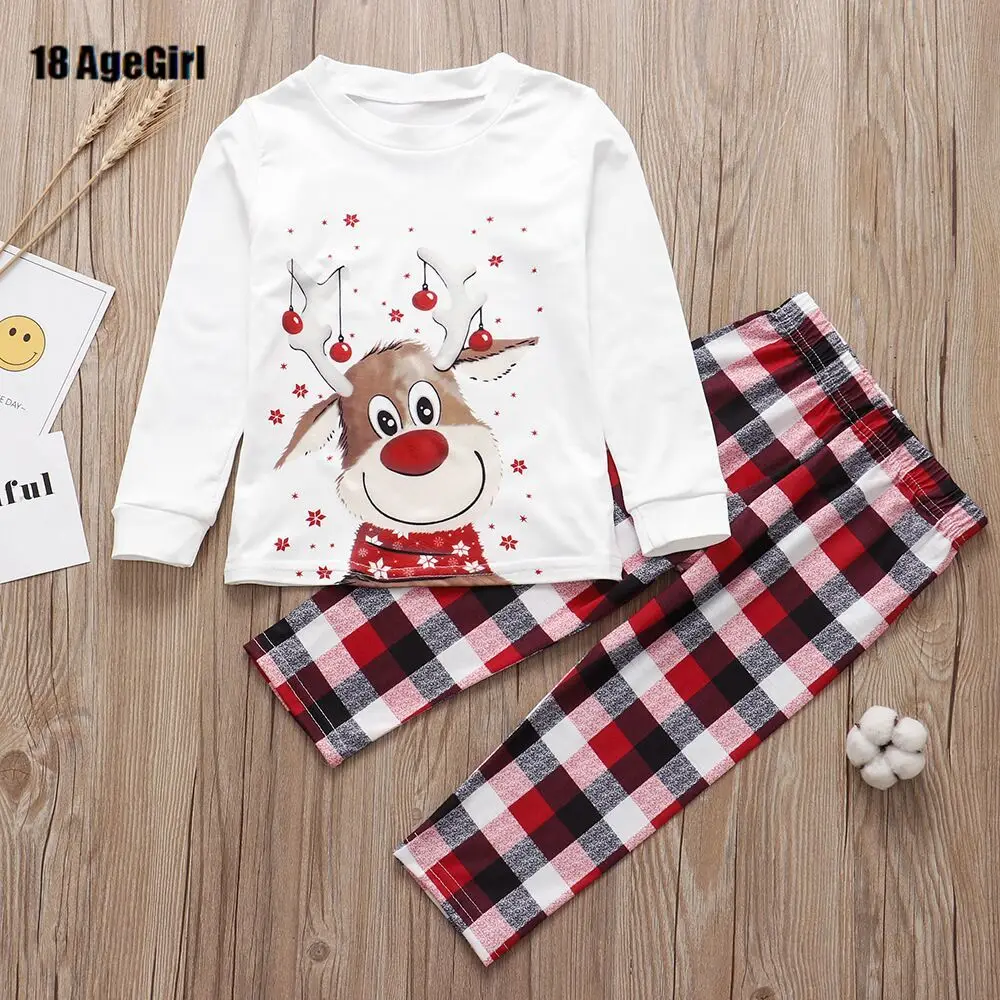 

Christmas Family Pajamas Set 2021 New Year Cotton Snowman Nightwear Sleepwear Red/Green Pyjamas Matching Family Outfits