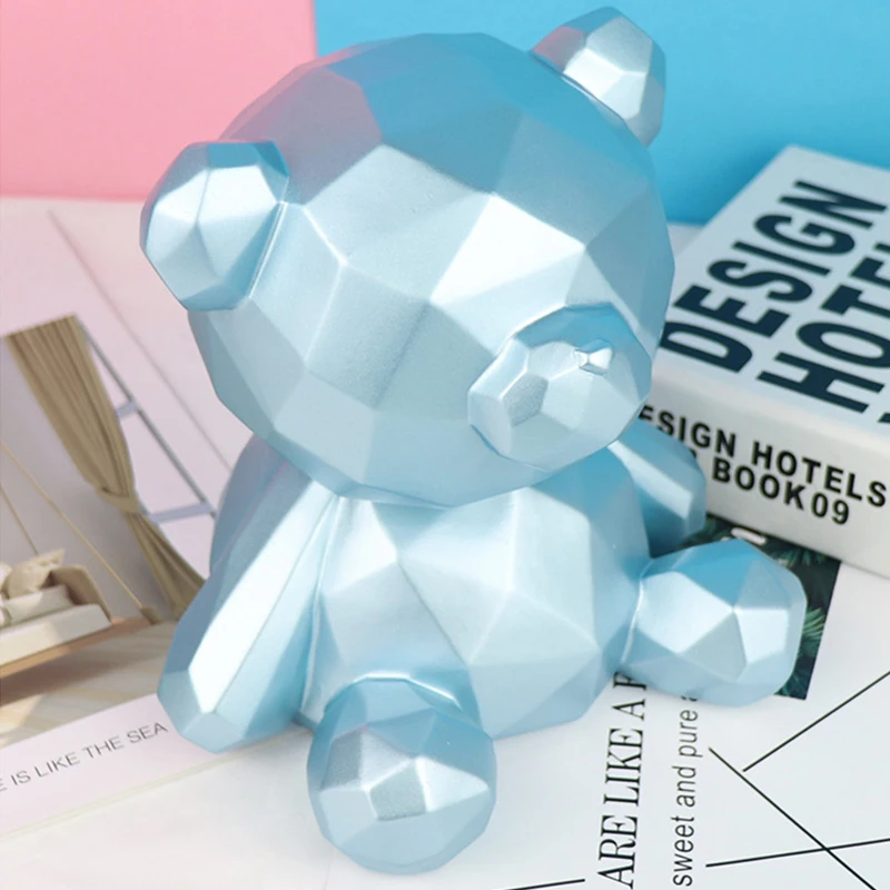 

Копилка креативная из смолы с мультяшным медведем, сейф, скандинавский декор для рабочего стола, украшение для дома, аксессуары, подарки