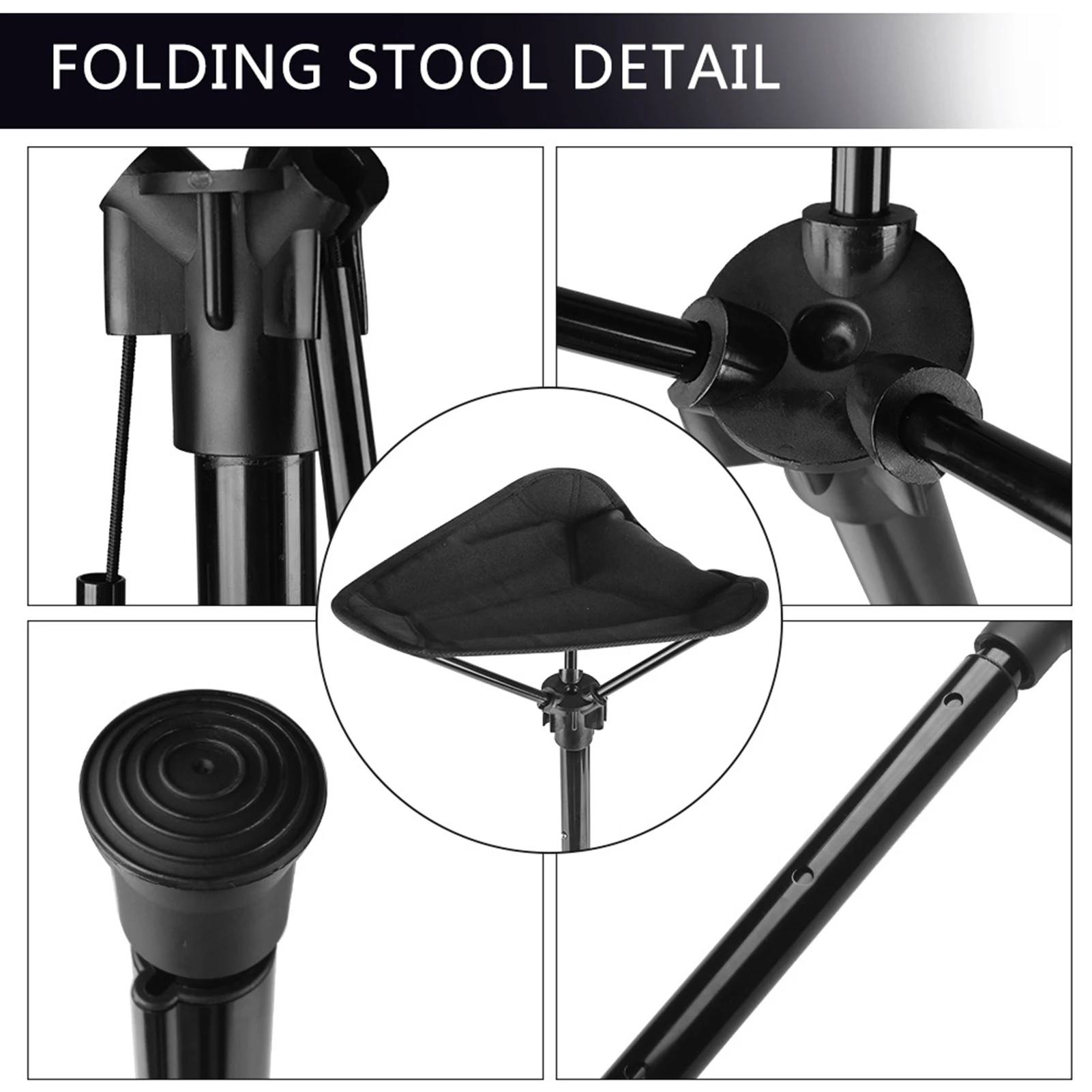 Seat post adjustable seat folding stool aluminum alloy pole chair outdoor portable ABS strong and lightweight | Спорт и развлечения