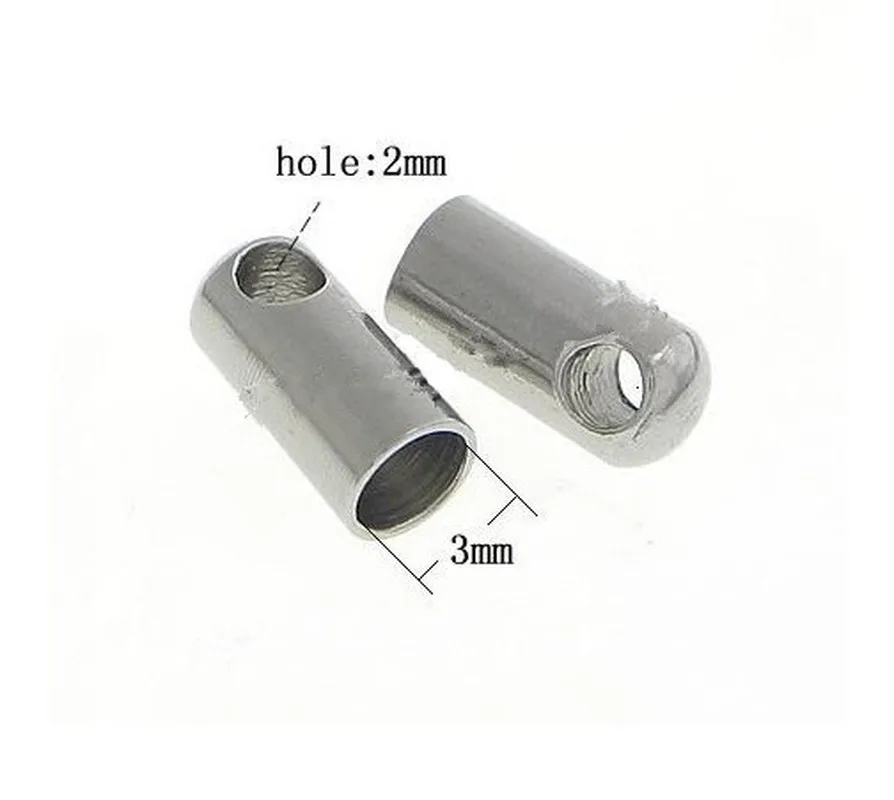 Круглые обжимные застежки из нержавеющей стали для ювелирных изделий шнур 50