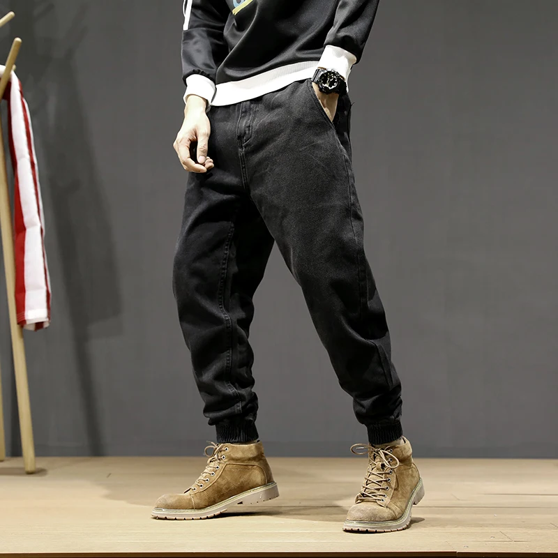 Streetwear Fashion Men Jeans Loose Fit Casual Denim Cargo Pants Men Overalls Spliced Designer Hip Hop Joggers Wide Leg Trousers