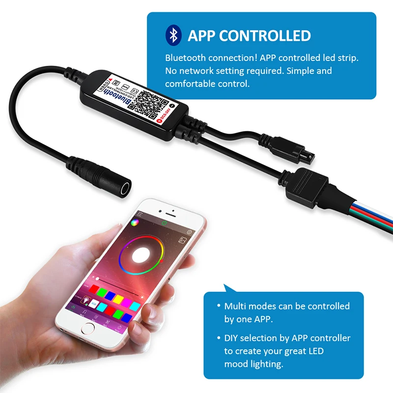 5 м 10 RGB RGBW RGBWW светодиодный светильник Bluetooth APP 24Key 40Key пульт дистанционного