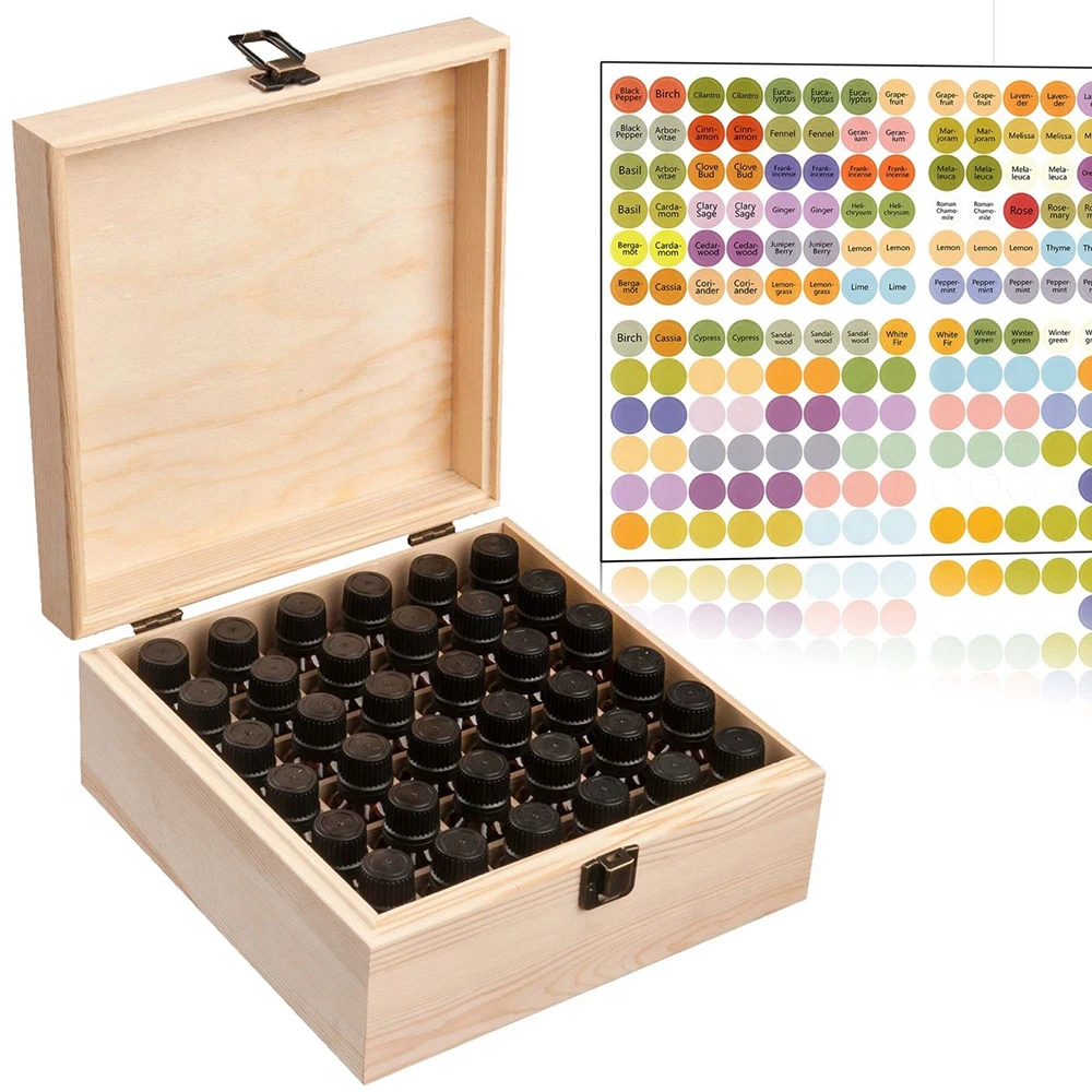 Деревянная коробка для эфирных масел 36 отсеков упаковки органайзер ювелирных