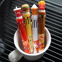 10 colors cute creative ballpoint pen school office supply stationery coke burger fries silicone multicolor ballpoint pen
