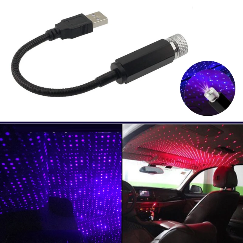 

LED Car Dome Light Galaxy Night Light Projector Adjustable USB Decoration Light Car Interior Light