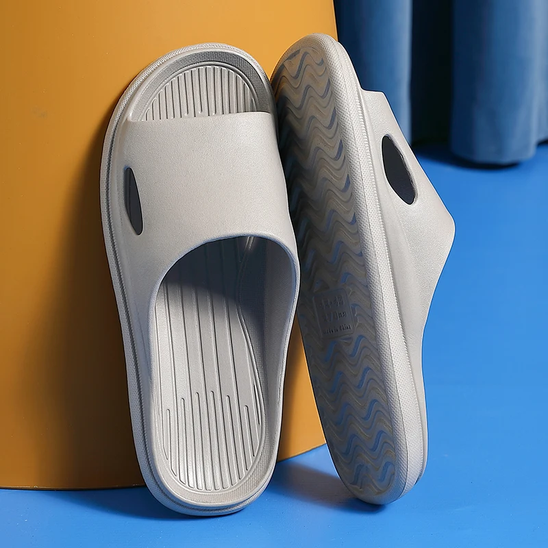

Bathroom Non-slip Slippers Fashion Thick Sole Soft EVA Indoor Slide Sandals Casual Beach Unisex Platform Men Women Home Shoes