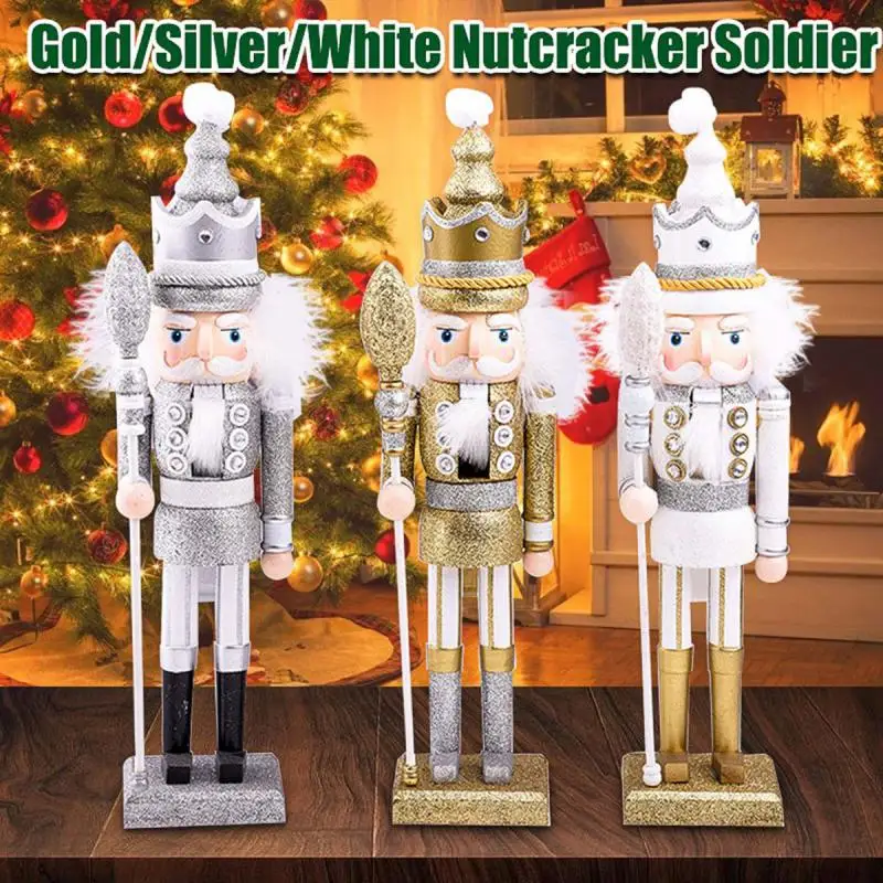 

2022 42Cm Houten Notenkraker Soldier Figuur Model Marionet Pop Handwerk Voor Kinderen Geschenken Kerst Home Office Decor Display