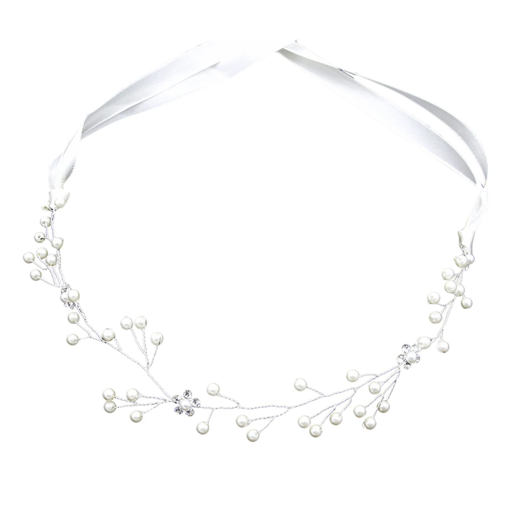 1 шт. Жемчужная Повязка на голову с лентой свадебные стразы свадебный головной
