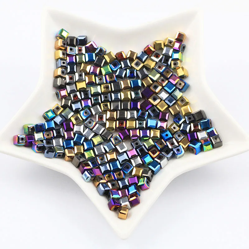 Австрийское покрытие, квадратный стеклянный шарик, сделай сам, аксессуары для изготовления ювелирных изделий, жемчуг, распорный хрустальный шарик, подходит для браслета, серьги, кулон в поисках