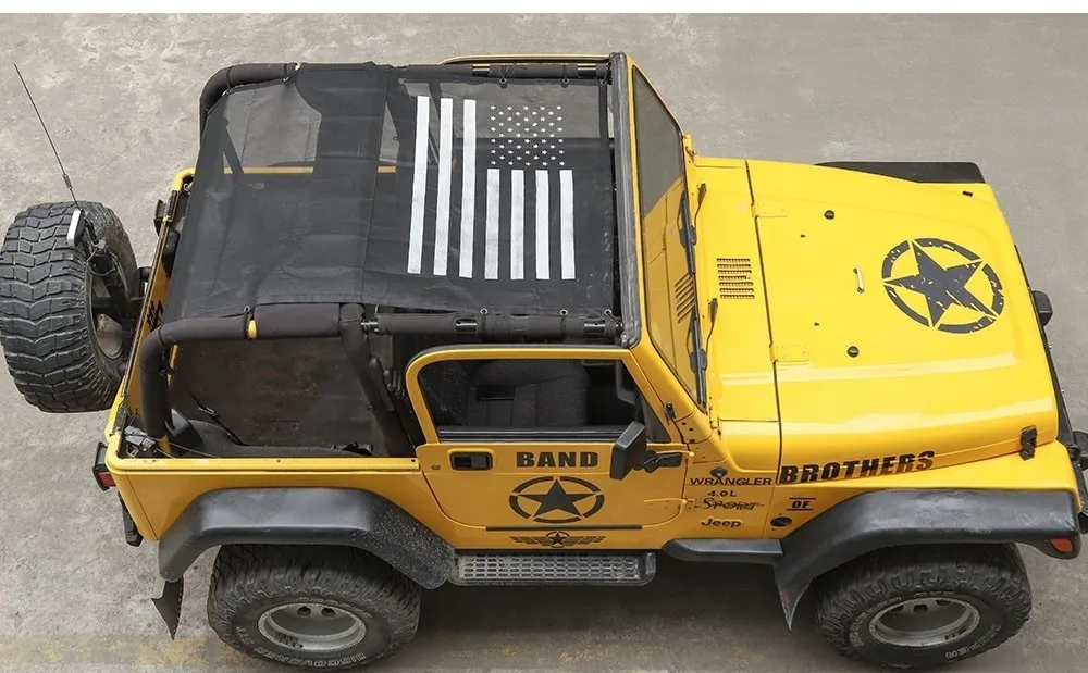 MOPAI автомобильный верхний солнцезащитный козырек для Jeep Wrangler TJ 1997-2006, автомобильный багажник на крышу, защита от УФ, защита от солнца, изоляционный гамак, кровать, сетка для отдыха