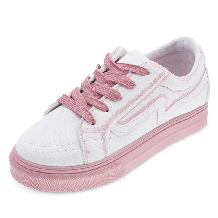 Сезон весна-осень женские кроссовки из вулканизированной ткани на платформе