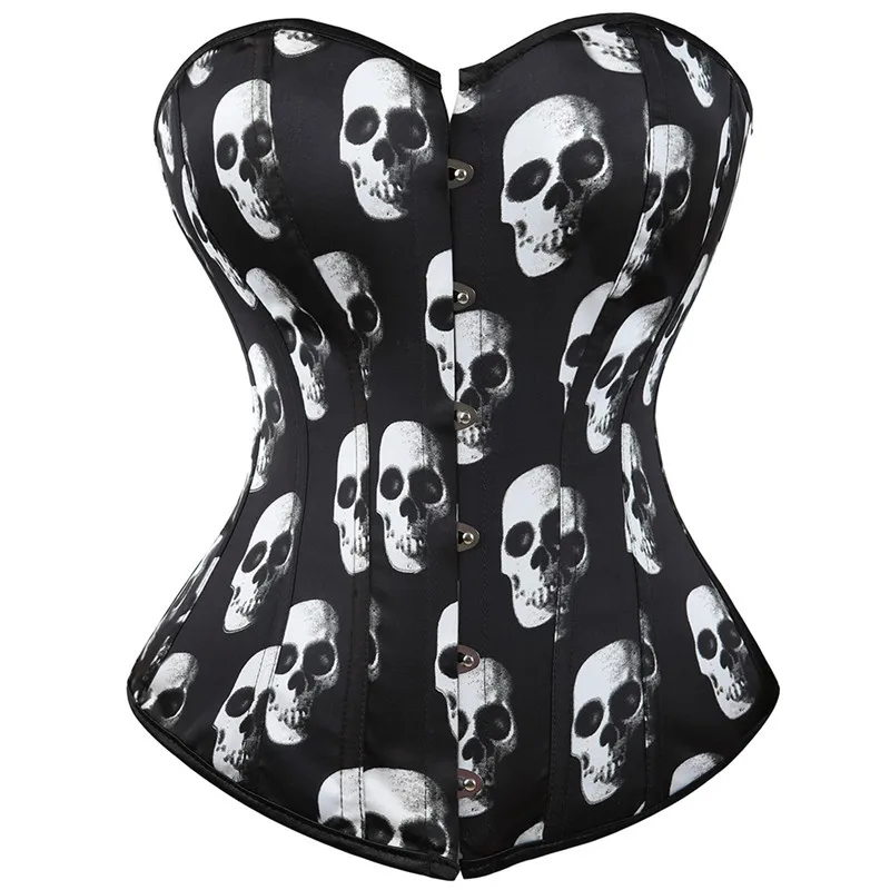 

bustiers & corsets skull lingerie plus size burlesque costumes fashion vintage style Sexy corset overbust plus size black 6XL