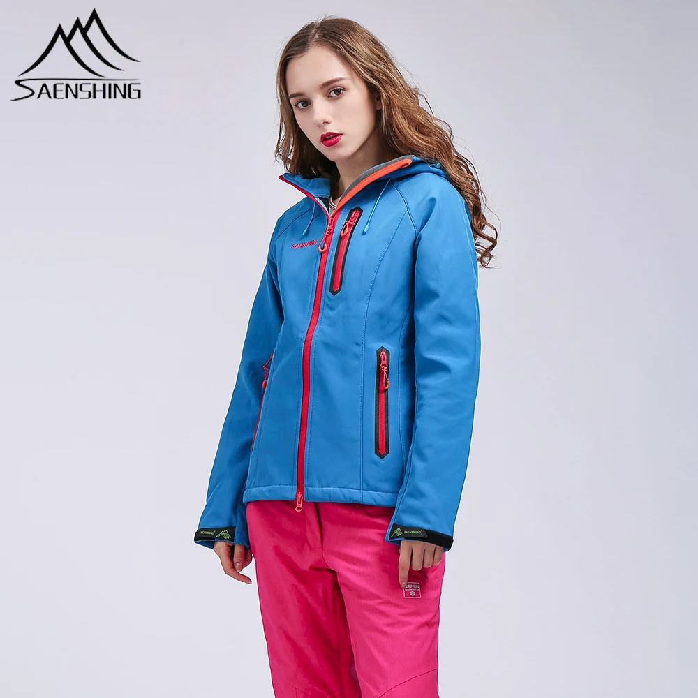 blue SAENSHING лыжные штаны Женская куртка softwell Пальто сноуборд горные лыжные брюки высокое качество утолщаются теплые зимние уличные - Цвет: blue