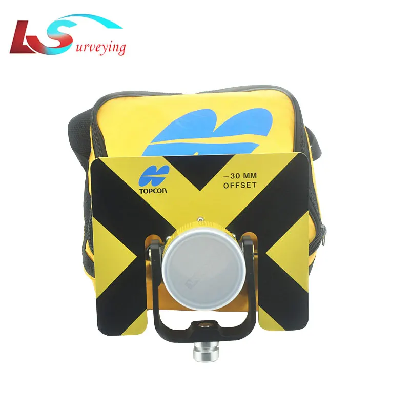 

New Yellow prism for Topcon sokkia nikon total station surveying constant -30/0mm 5/8x11 female thread metal holder with bag