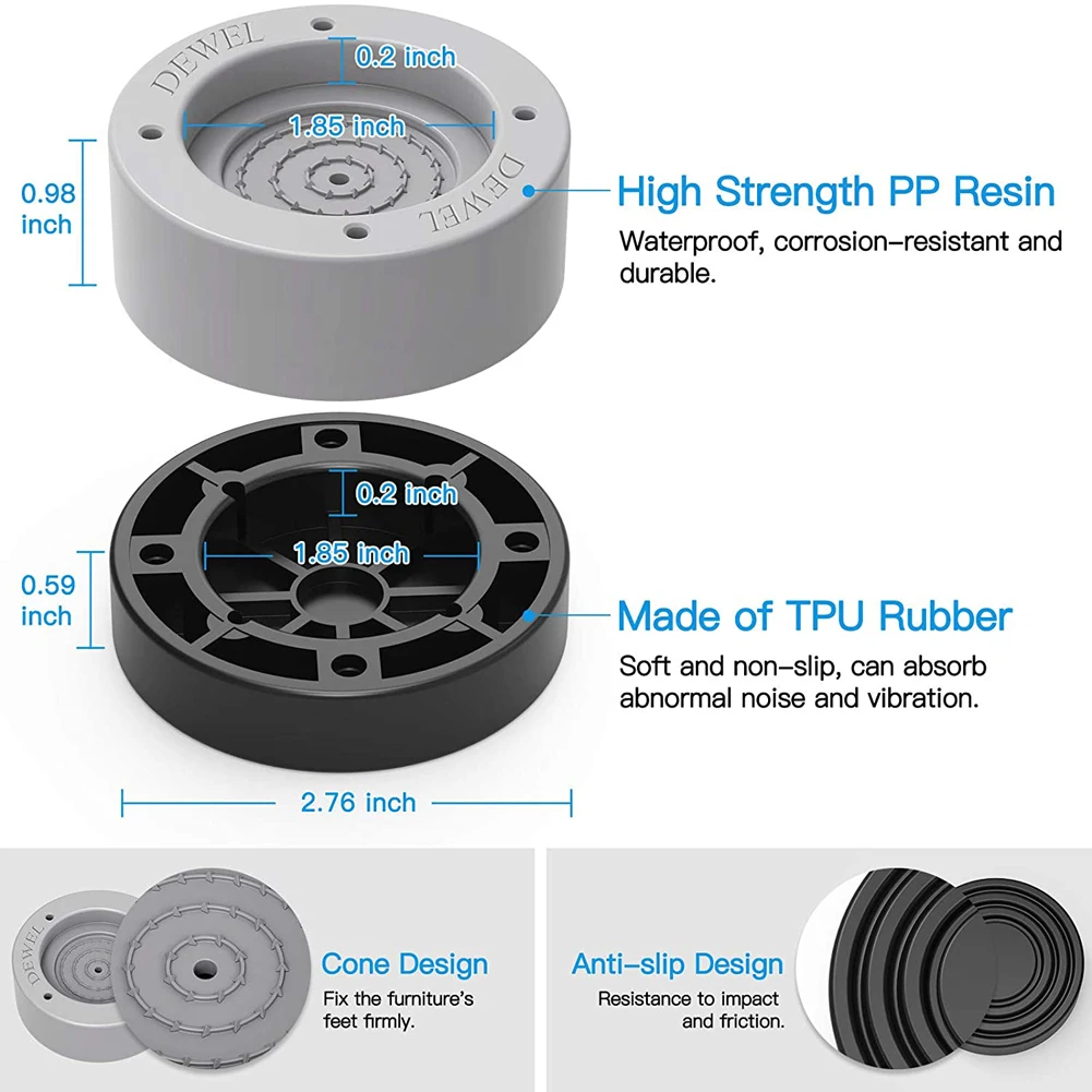 4 шт. Универсальный анти Вибрация средства ухода за кожей стоп колодки стиральная