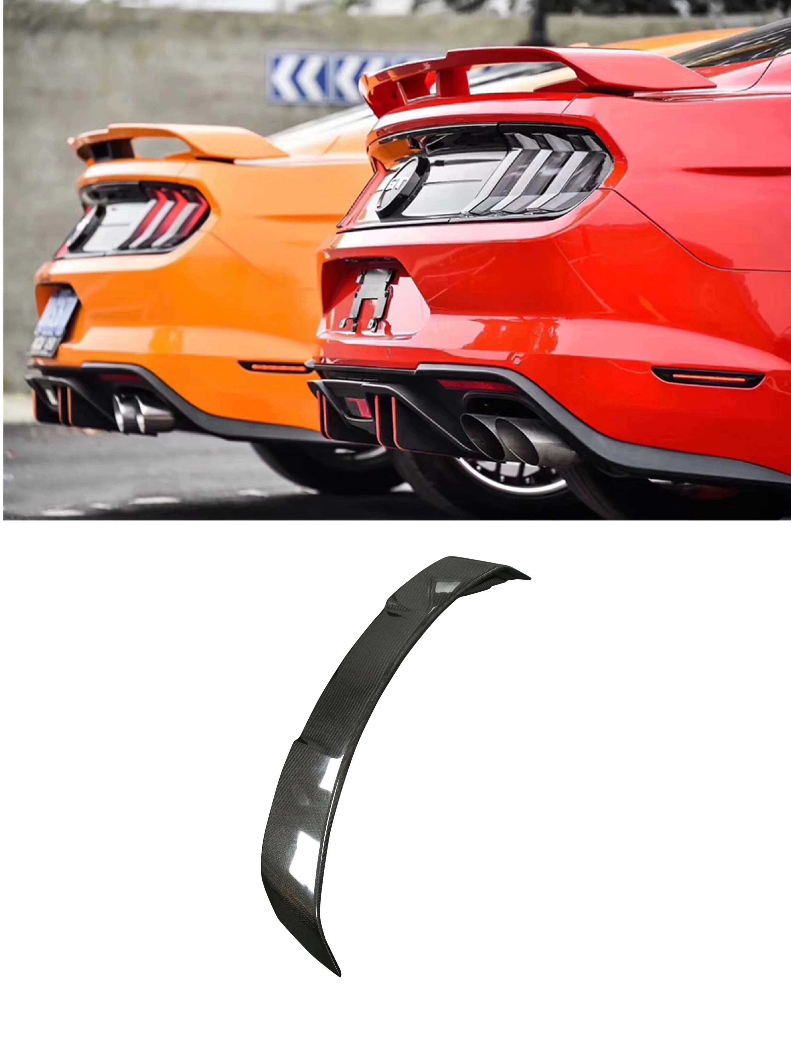 

High Quality Carbon fiber REAR WING TRUNK LIP SPOILER FOR FORD MUSTANG 2015 2016 2017 2018 2019 2020 2021 GT350 STYLE