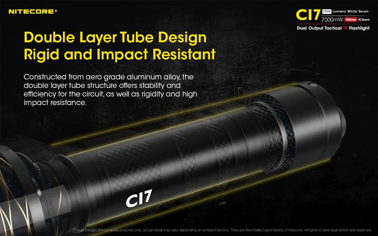 NITECORE CI7 Тактический ИК-фонарик комплект 4* CREE XP-G3 S3 4* SST-10-IR светодиоды Макс 2500 люмен 7000 МВт открытый свет охота факел