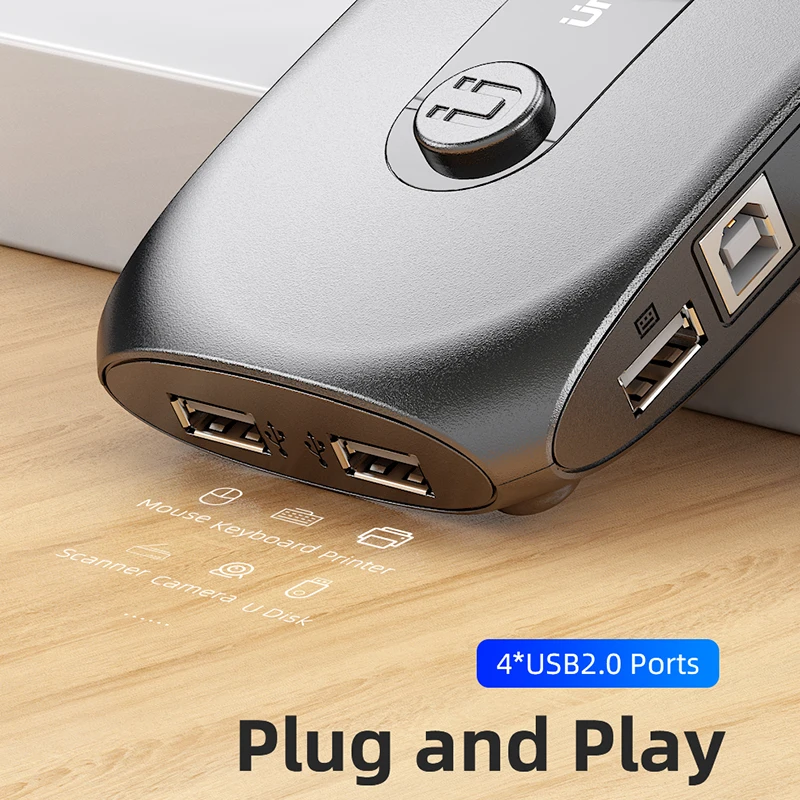 KVM-переключатель Unnlink с удлинителем 2 порта DP 4K60 USB | Компьютеры и офис