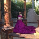 Элегантный, модный комплект из двух вещей, платье для беременных для фотосессии ручной работы; Платье с цветочным рисунком розового цвета беременным женщинам Для летних вечеринок платье