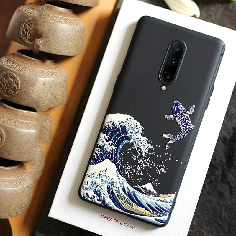 Чехол для OnePlus 8 7T Pro 7 6 6T рельефный объемный тисненый матовый мягкий чехол с полным