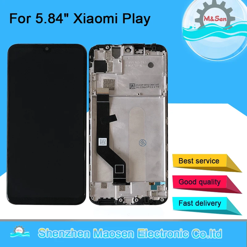 Жк дисплей 5 84 &quotM &amp Sen для Xiaomi Play MI экран с сенсорным экраном и дигитайзером в