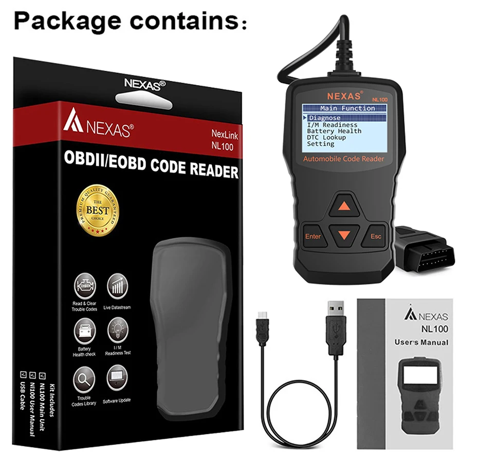 Nexas NL100 Профессиональный OBD2 Автомобильный сканер OBDII автомобильный