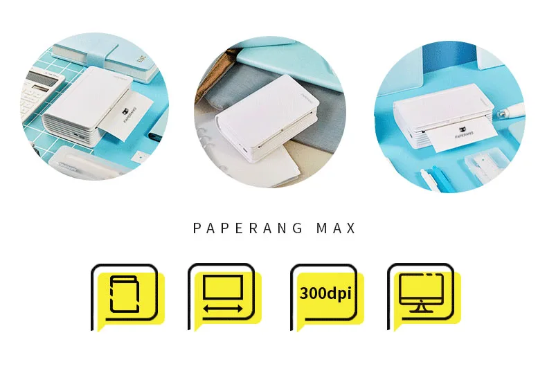 Paperang MAX 112 мм портативный термальный Bluetooth принтер мини Карманный фотопринтер для телефона IOS Android 2600 мАч