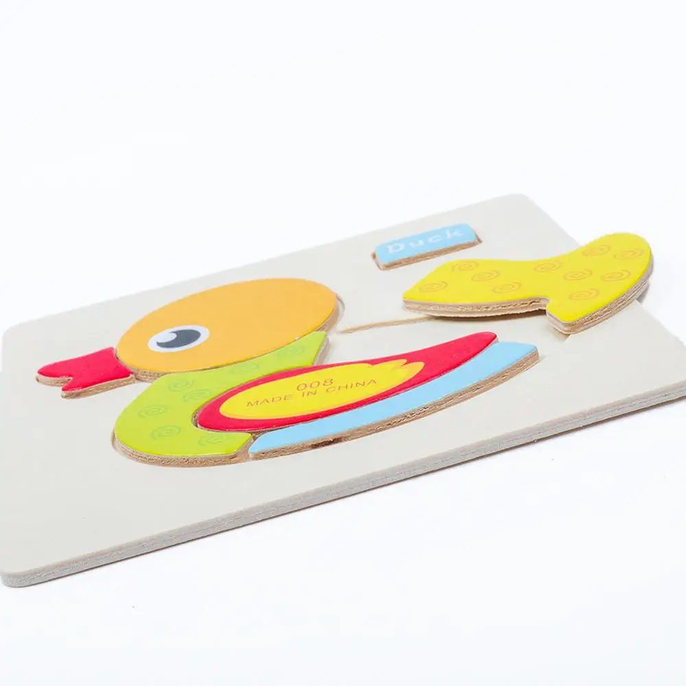 Детские игрушки деревянная головоломка милый мультфильм животное интеллект