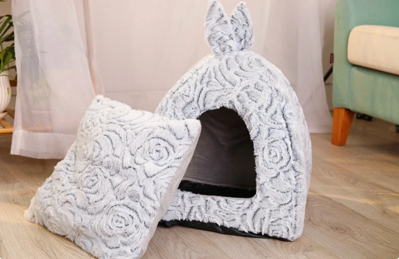 MESNUG зимняя теплая кровать для палатки кошек с заячьими ушками дышащая мягкая