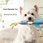 Прочная забавная звуковая игрушка для собак из льняной ткани, пищащая интерактивная игрушка, гусиная утка, лабрадор, игрушечная собака хаски-ретривер пудель, самоед