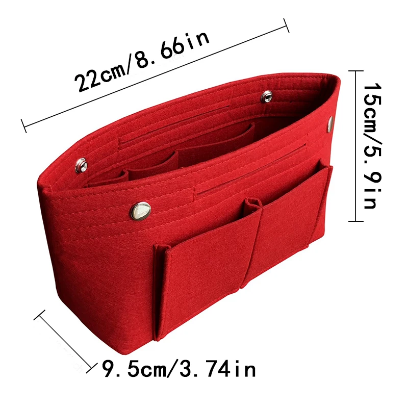 

Felt Fabric Cosmetic Bag Travel Handbag Cosmetic Organizer Purse Insert Bag Felt Fabric Storage Pouches Case