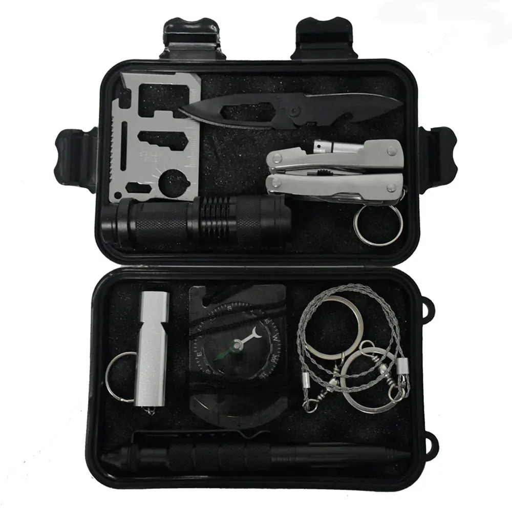 Туристический набор для выживания 10 в 1 многофункциональный аварийный оказания