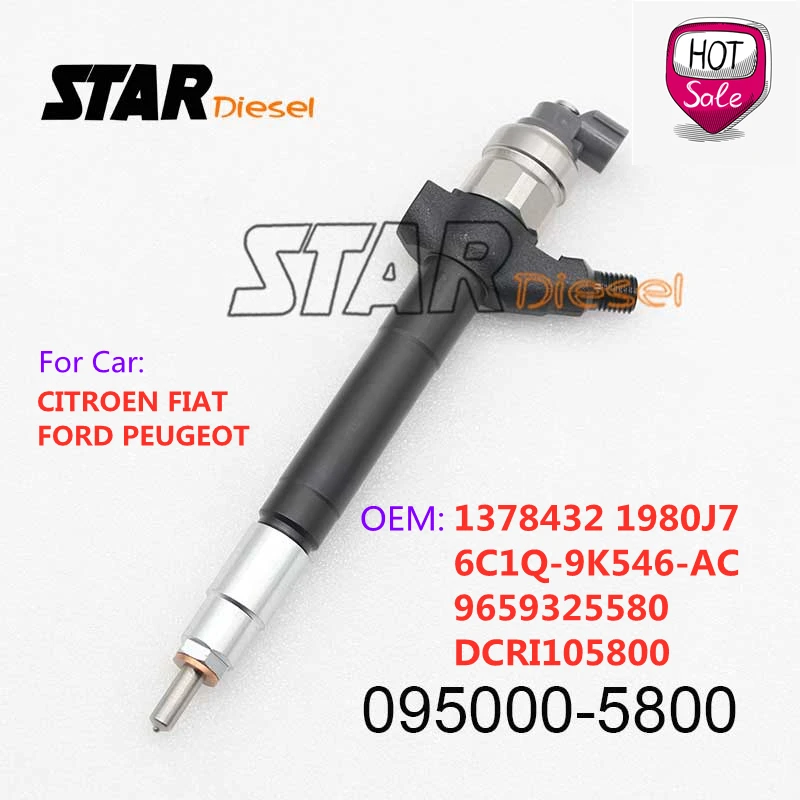 

095000-5800 Injector Nozzle Valve OEM 1378432 6C1Q-9K546-AC 1980J7 9659325580 DCRI105800 For CITROEN FIAT FORD PEUGEOT