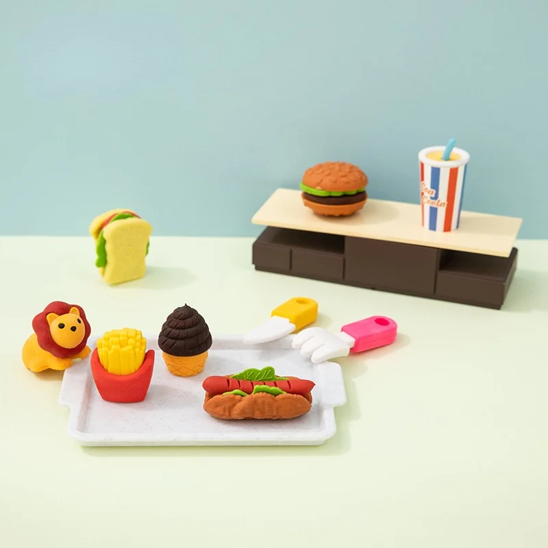 6 шт./компл. оригинальный ластик в сборе для фаст-фуда гамбургер жареная курица