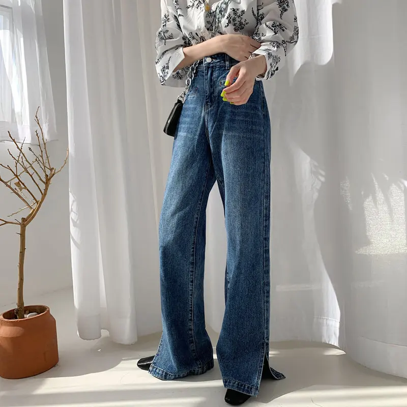 HziriP Ретро стиль высокая талия повседневные универсальные Осенние прямые