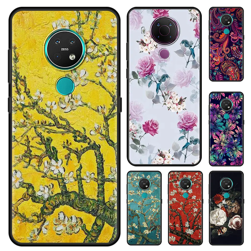 

Rose Flowers Vintage Cell Phone Case for Nokia 5.4 7.2 3.4 5.3 2.3 3.2 8.3 5G 2.4 2.2 4.2 1.3 1.4 C20 G20 X20 Cover Coque
