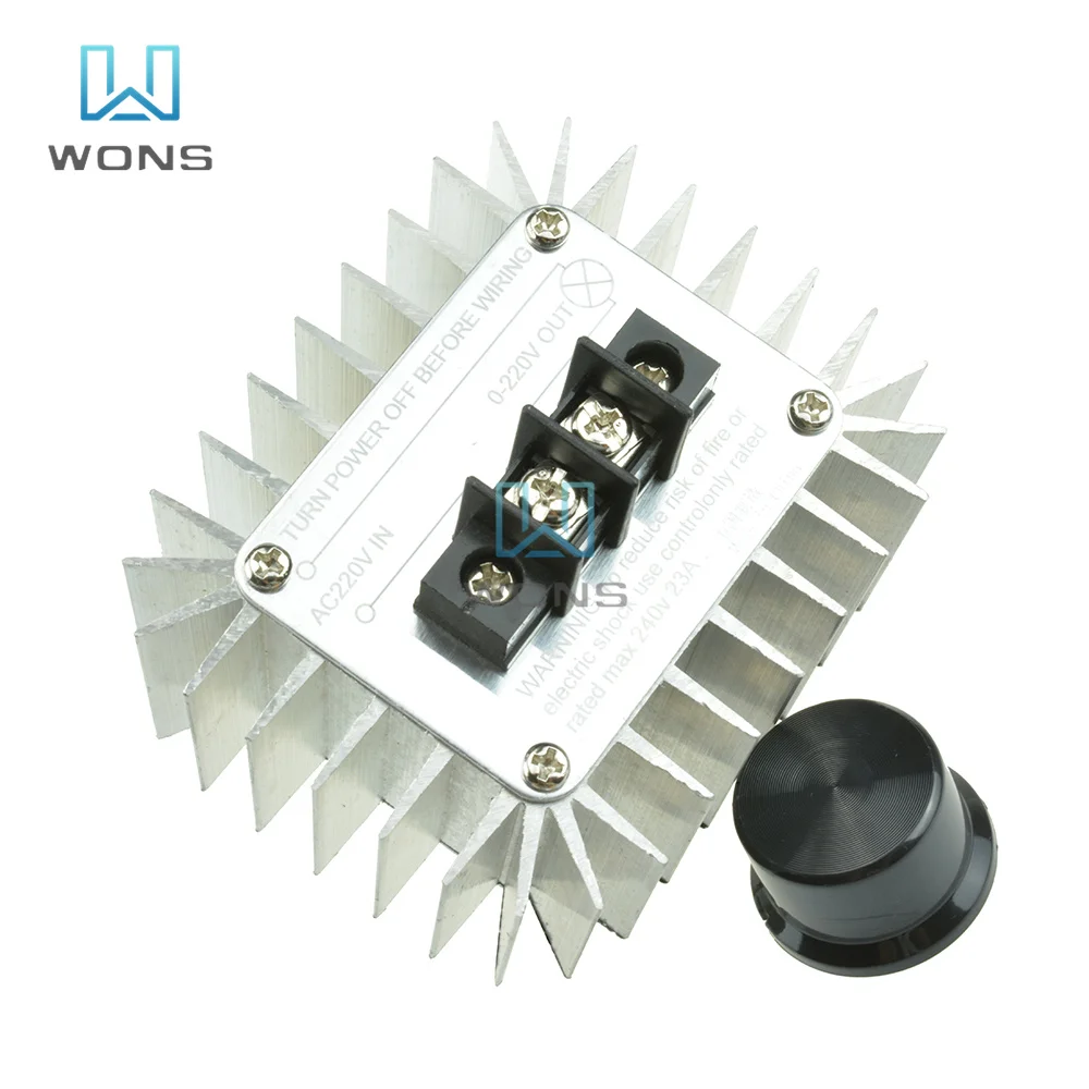 

High Power Electronic Voltage Regulator Switch 5000W AC 220V Regulator SCR Dimming Thermostat Aluminum Alloy Cooling