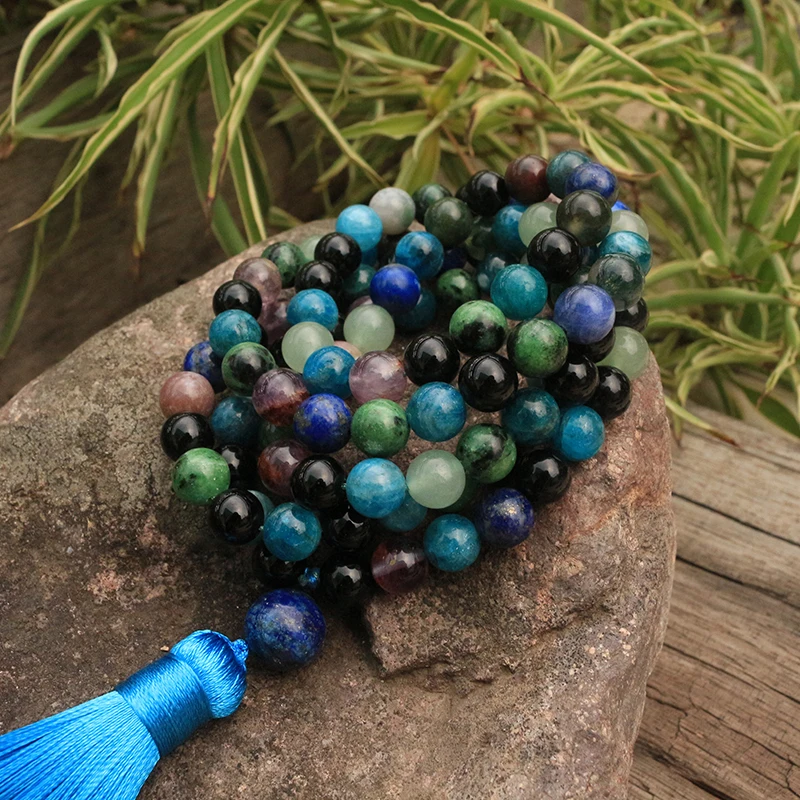 Бусины из натурального камня диаметром 8 мм апатит рубин зоизит лес спокойствие