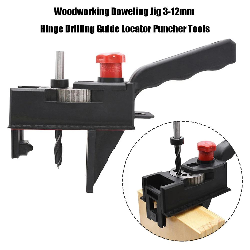 

Wood Doweling Jig Punch Locator 10Punching Methods Industrial-Grade ABS Plastic Drill Guide Handheld Woodworking Pocket Hole Jig